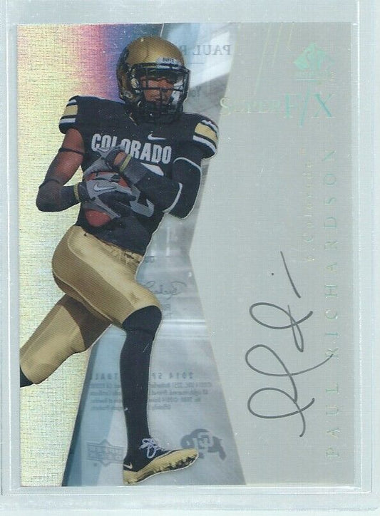 PAUL RICHARDSON 2014 UD SP AUTHENTIC SUPER F/X ON CARD AUTO RC #28