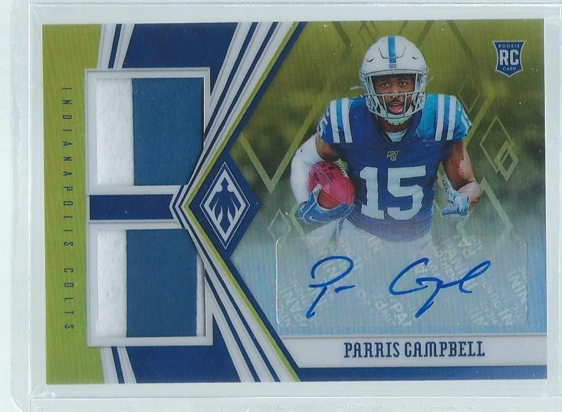PARRIS CAMPBELL 2019 PANINI PHOENIX DUAL 2 COLOR PATCH AUTO GOLD RC #D 6/25