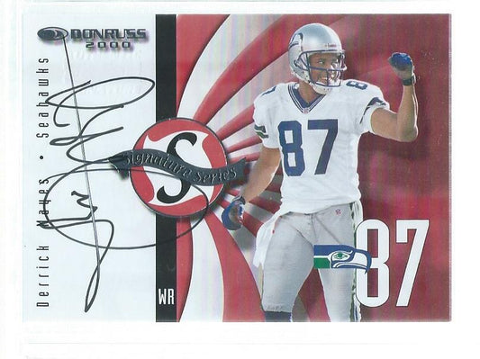 DERRICK MAYES 2000 DONRUSS SIGNATURE SERIES ON CARD AUTO