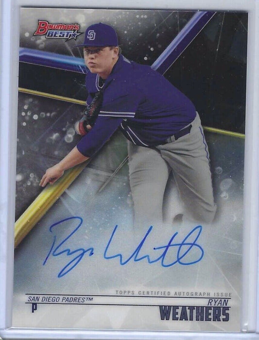 RYAN WEATHERS 2018 BOWMANS BEST PROSPECT ON CARD AUTO #B18-RW