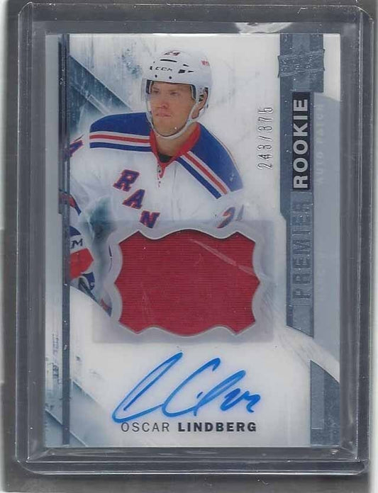OSCAR LINDBERG 2015-16 UPPER DECK PREMIER ACETATE RPA ROOKIE PATCH AUTO RC /375