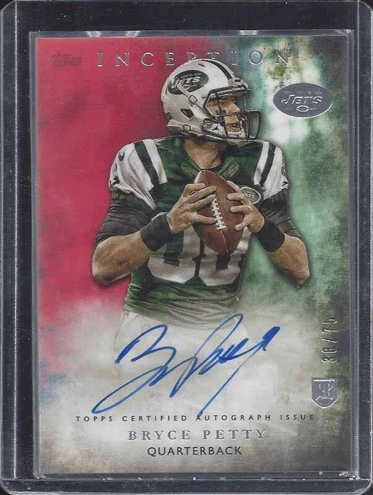 BRYCE PETTY 2015 TOPPS INCEPTION RED JETS ON CARD ROOKIE AUTO RC #D 38/75