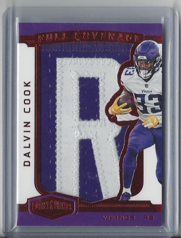 DALVIN COOK 2018 PLATES & PATCHES FULL COVERAGE RED NAMEPLATE "R" PATCH RC /10