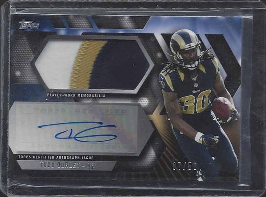 TODD GURLEY 2015 TOPPS RPA JUMBO 3 COLOR ROOKIE PATCH AUTO RC #D 7/50