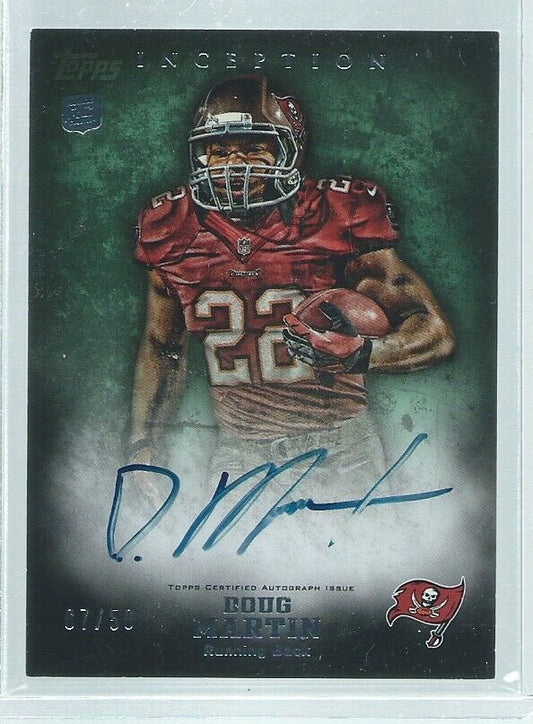 DOUG MARTIN 2012 TOPPS INCEPTION ON CARD AUTO GREEN RC #D 7/50