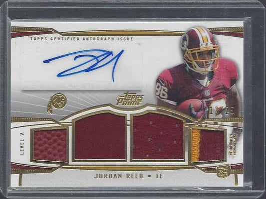 JORDAN REED 2013 TOPPS PRIME LEVEL 5 GOLD QUAD ROOKIE PATCH AUTO RC #D 12/25