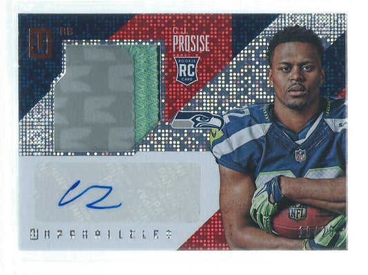 C.J. PROSISE 2016 PANINI UNPARALLELED 4 COLOR PATCH AUTO RC #D 10/25