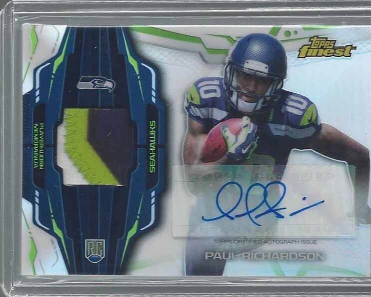 PAUL RICHARDSON 2014 FINEST REFRACTOR RPA SEAHAWKS ROOKIE PATCH AUTO RC