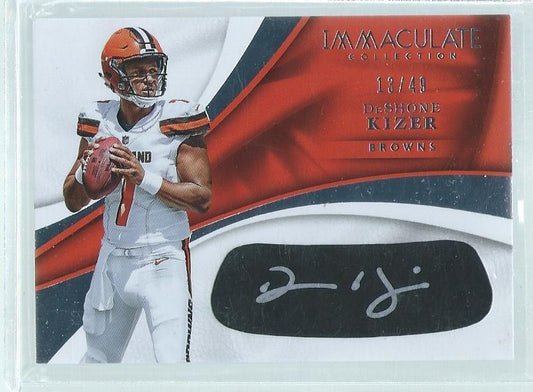 DESHONE KIZER 2017 PANINI IMMACULATE EYE BLACK AUTO RC #D 13/49
