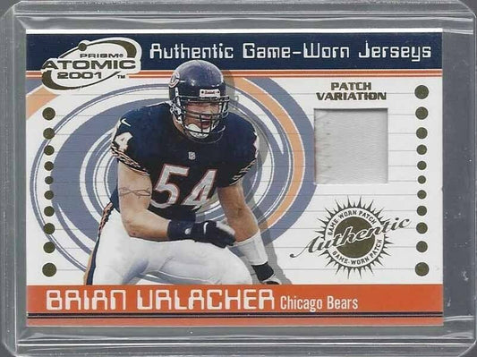BRIAN URLACHER 2001 PACIFIC PRISM ATOMIC 2 COLOR GAME WORN PATCH #18