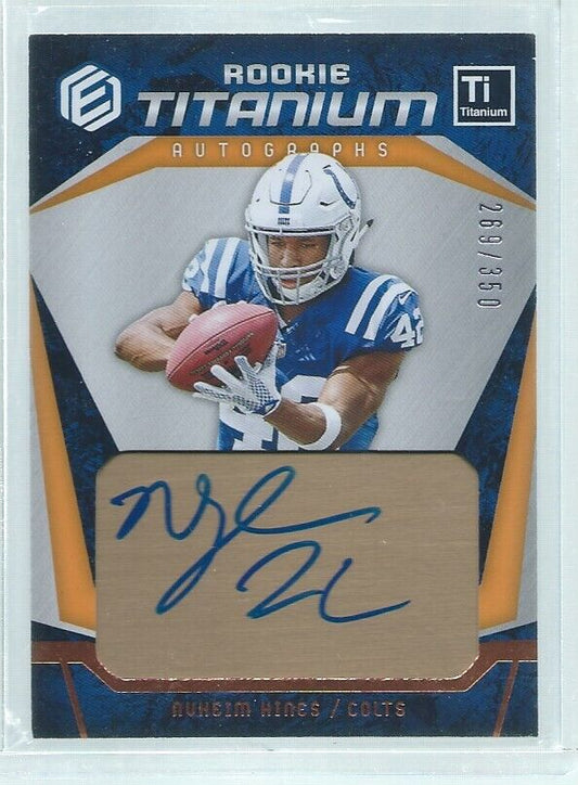 NYHEIM HINES 2018 PANINI ELEMENTS ROOKIE TITANIUM AUTO ORANGE RC #D 269/350