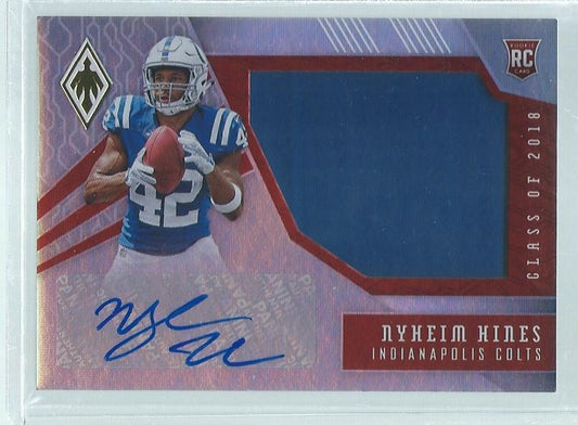 NYHEIM HINES 2018 PANINI PHOENIX JERSEY AUTO RED RC #D 99/149