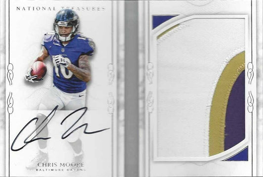 CHRIS MOORE 2016 NATIONAL TREASURES JUMBO ROOKIE PATCH AUTO BOOK RC #D 86/99