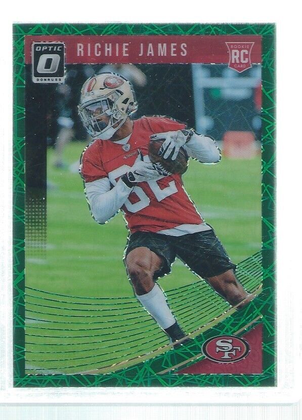 RICHIE JAMES 2018 DONRUSS OPTIC HOLO GREEN LAZER SP RC #117
