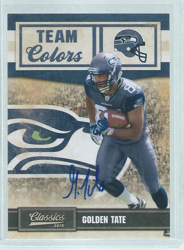 GOLDEN TATE 2010 PANINI CLASSICS TEAM COLORS AUTO RC #D 18/25