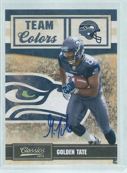 GOLDEN TATE 2010 PANINI CLASSICS TEAM COLORS AUTO RC #D 18/25