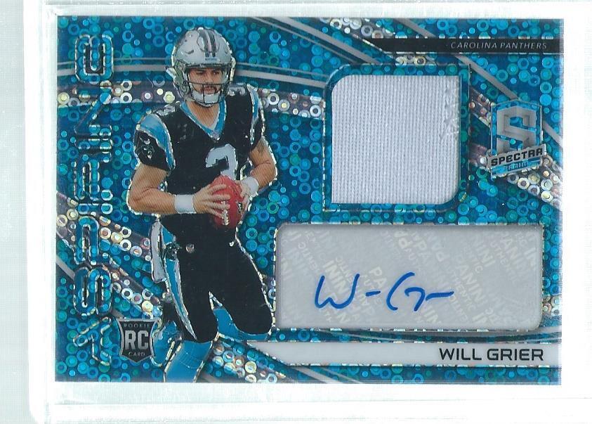WILL GRIER 2019 PANINI SPECTRA ASPIRING JERSEY AUTO BLUE ROOKIE RC #D 17/75