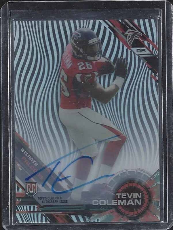 TEVIN COLEMAN 2015 TOPPS HIGH TEK ON CARD FALCONS ROOKIE AUTO RC #98