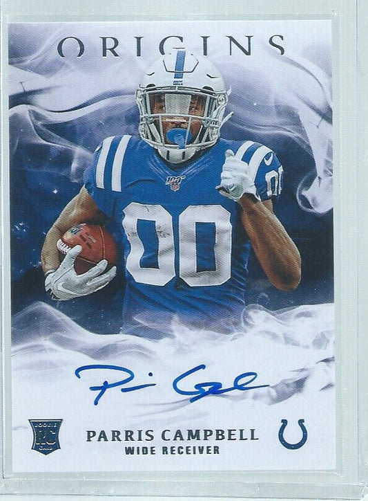 PARRIS CAMPBELL 2019 PANINI ORIGINS ON CARD AUTO RC