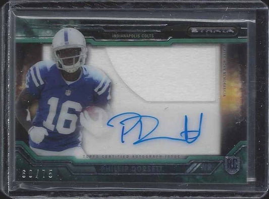 PHILLIP DORSETT 2015 TOPPS STRATA GREEN CLEAR CUT JUMBO JERSEY AUTO RC #D 60/75