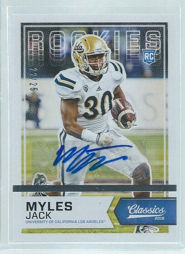MYLES JACK 2016 PANINI CLASSICS ROOKIES AUTO RC #D 22/25