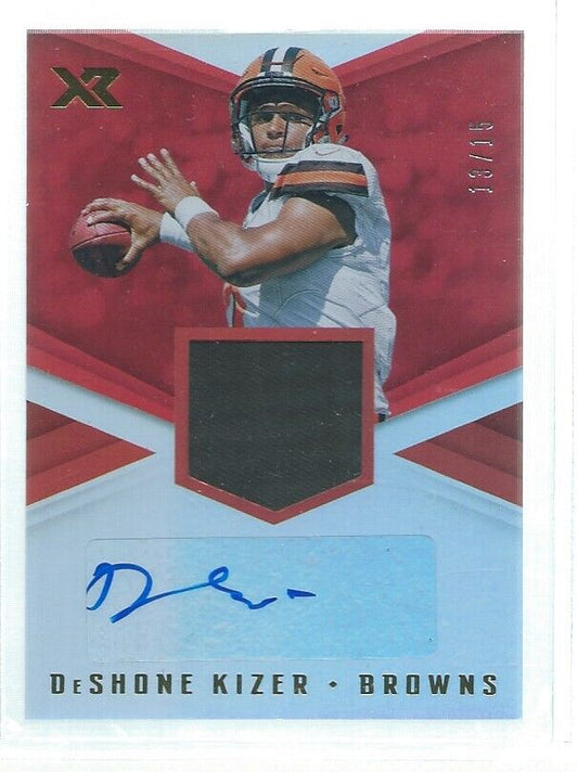 DESHONE KIZER 2017 PANINI XR JERSEY AUTO RED RC #D 13/15