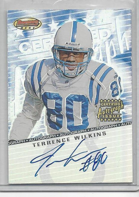 TERRENCE WILKINS 2001 BOWMANS BEST COLTS ON CARD AUTO