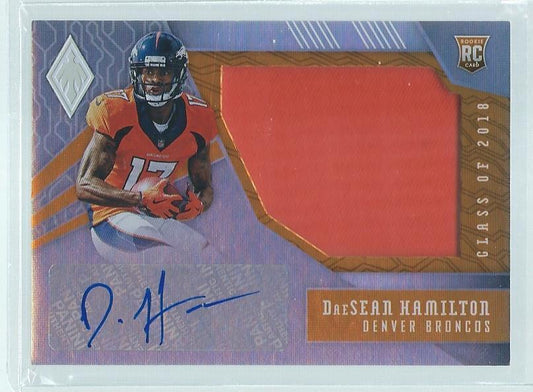 DAESEAN HAMILTON 2018 PANINI PHOENIX JERSEY AUTO ORANGE RC #D 81/99
