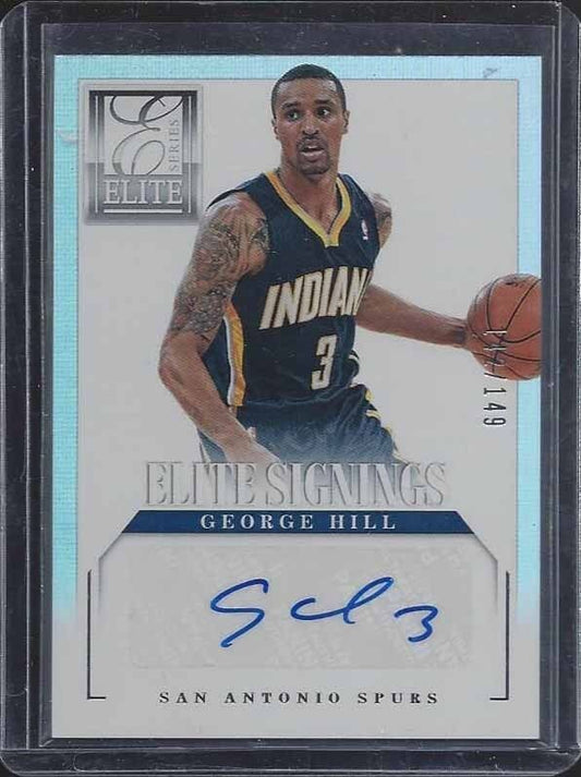 GEORGE HILL 2012-13 ELITE SERIES ELITE SIGNINGS PACERS AUTO #D 142/149