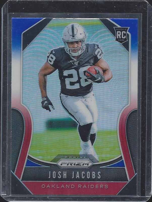 JOSH JACOBS 2019 PANINI PRIZM RED WHITE BLUE ROOKIE PRIZMS RC #323