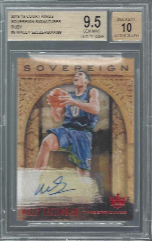 1/1 WALLY SZCZERBIAK 2018-19 COURT KINGS SOVEREIGN RUBY AUTO /99 BGS 9.5 JSY#10