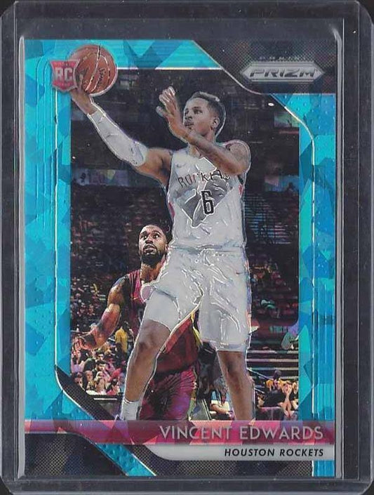 VINCENT EDWARDS 2018-19 PANINI PRIZM BLUE ICE ROOKIE PRIZMS RC #D 32/99