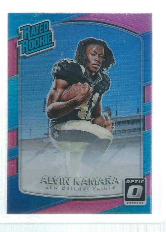 ALVIN KAMARA 2017 DONRUSS OPTIC HOLO RATED ROOKIE PINK RC #199
