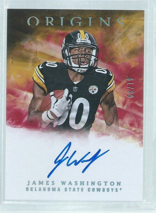 JAMES WASHINGTON 2018 PANINI ORIGINS ON CARD AUTO RED RC #D 61/99