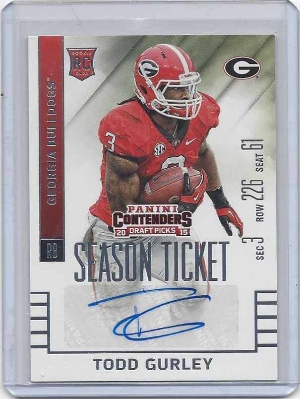 TODD GURLEY 2015 CONTENDERS DRAFT PICKS RC AUTO SSP 50 OR LESS #146 SET BREAK