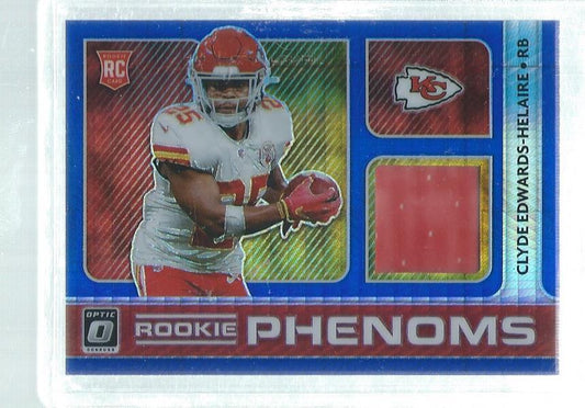 CLYDE EDWARDS-HELAIRE 2020 DONRUSS OPTIC ROOKIE PHENOMS JERSEY BLUE HYPER RC