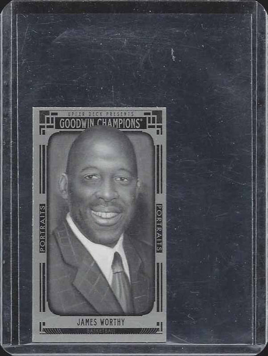 JAMES WORTHY 2015 GOODWIN CHAMPIONS MINI BLACK & WHITE RED MAGICIAN BACK #D 9/15