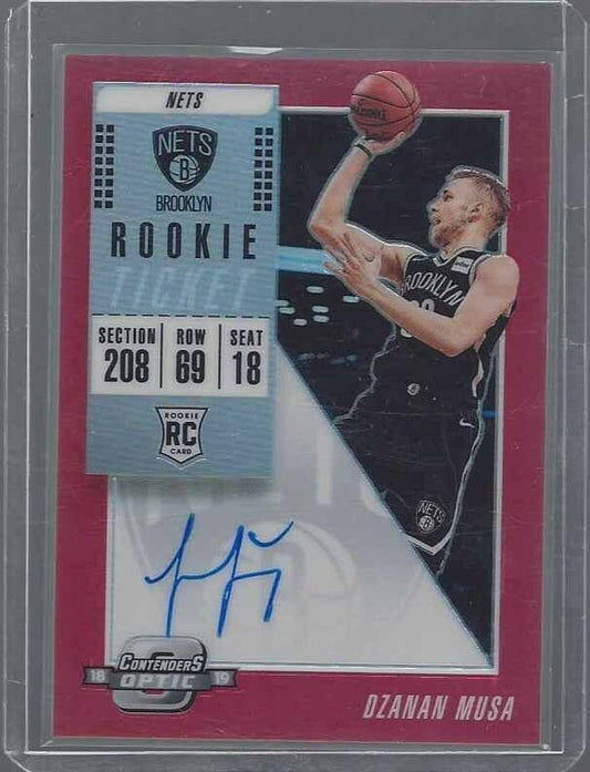 DZANAN MUSA 2018-19 CONTENDERS OPTIC RED HOLO ON CARD AUTO RC #D 3/149