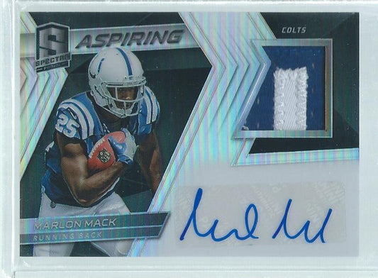 MARLON MACK 2017 PANINI SPECTRA PRIZM ASPIRING 2 COLOR PATCH AUTO RC #D /299