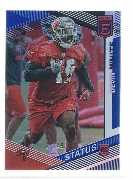 DEVIN WHITE 2019 PANINI ELITE STATUS BLUE ROOKIE RC #D 31/45