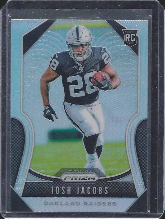 JOSH JACOBS 2019 PANINI PRIZM SILVER ROOKIE PRIZMS SSP RC #323