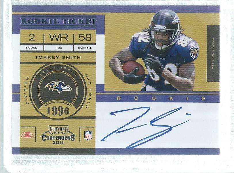 TORREY SMITH 2011 CONTENDERS ROOKIE TICKET SP NO LOGO VARIATION AUTO RC #230