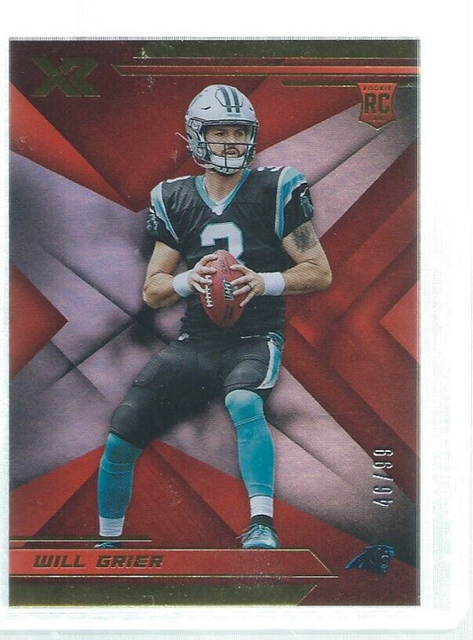 WILL GRIER 2019 PANINI XR ORANGE ROOKIES RC #D 46/99