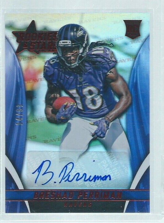 BRESHAD PERRIMAN 2015 PANINI ROOKIES & STARS LONGEVITY AUTO RED RC #D 14/99