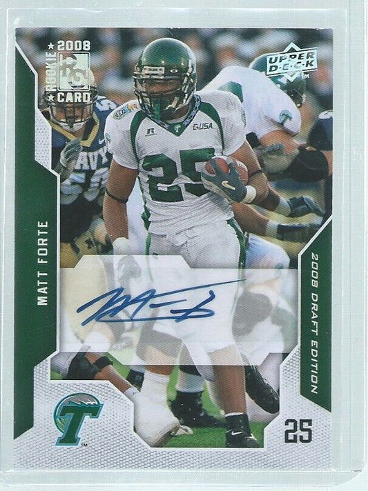 MATT FORTE 2008 UD UPPER DECK NFL DRAFT EDITION AUTO RC #73