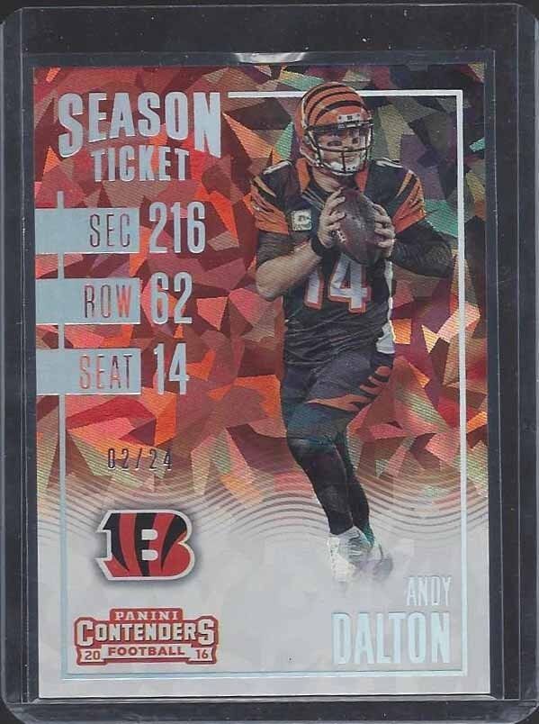 ANDY DALTON 2016 PANINI CONTENDERS BENGALS CRACKED ICE #D 2/24