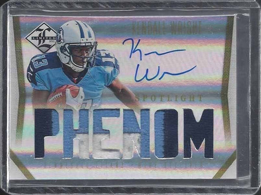 KENDALL WRIGHT 2012 LIMITED SPOTLIGHT GOLD RPA JUMBO 3 CLR PATCH AUTO RC #D /25