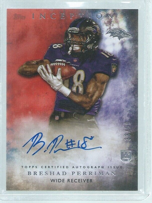 BRESHAD PERRIMAN 2015 TOPPS INCEPTION ON CARD AUTO ORANGE RC #D 33/50