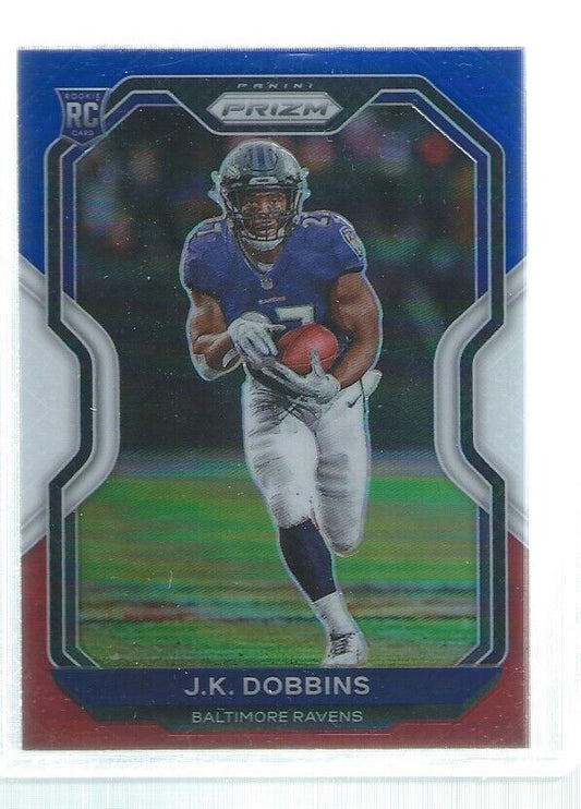 JK DOBBINS 2020 PANINI PRIZM RED WHITE BLUE PRIZMS ROOKIE RC #379