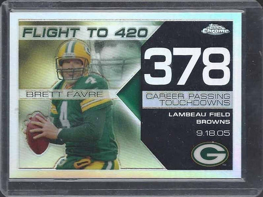 BRETT FAVRE 2008 TOPPS CHROME FLIGHT TO 420 REFRACTOR TD # 378 #D 5/199